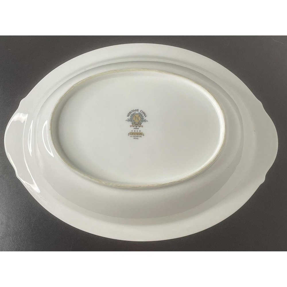 Vintage Shabby Chic Noritake China Oval Serving Bowl discontinued 5908 Flowers - Picture 8 of 12